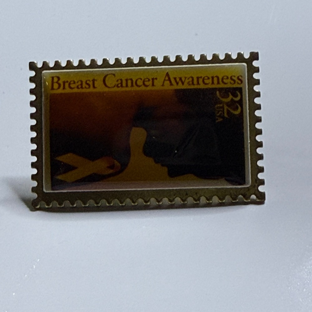 Breast Cancer Awareness Pin Stamp Design 32 Cent USPS Lapel Brooch